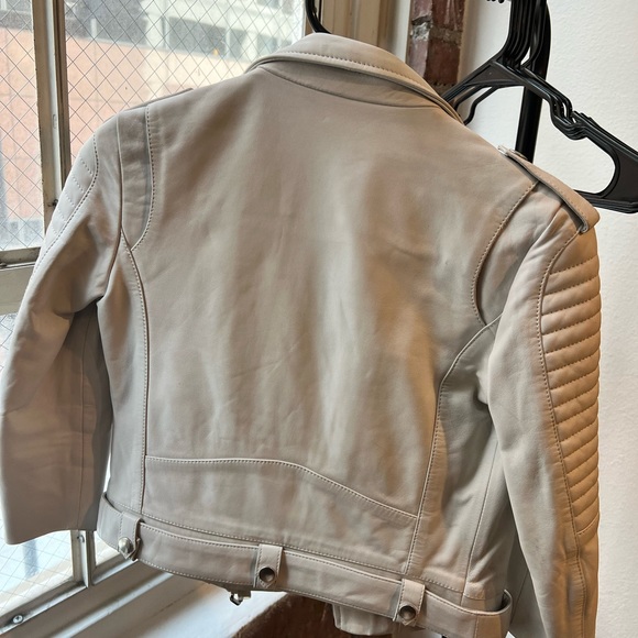 ANINE BING MINI CASSIDY WHITE REAL LEATHER JACKET - Picture 3 of 5